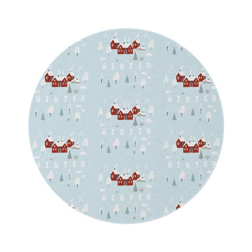 Winter Holiday Chenille Rug - 60 Round Rug