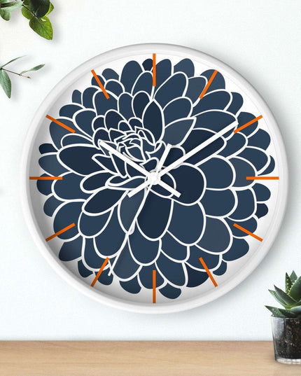 Elegant Dahlia Wooden Wall Clock by Maison d'Excellence - Timeless Sophistication