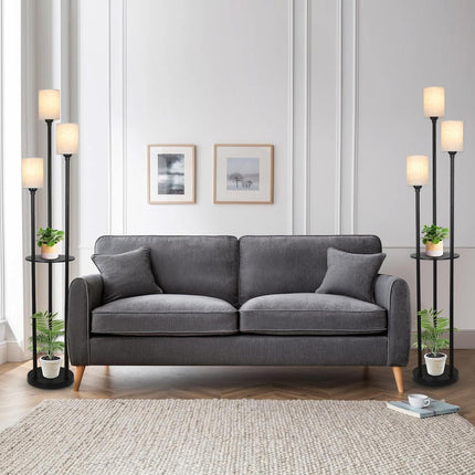 Room and Decor Modern 3-Light Floor Lamp with Shelves & Foot Switch