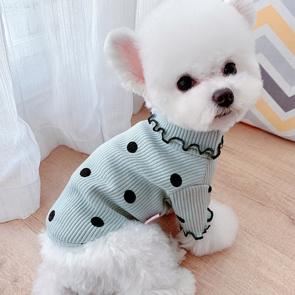 Peekaboo Studio Dot Turtleneck Dog Shirt - Soft Fabric, Cozy Fit