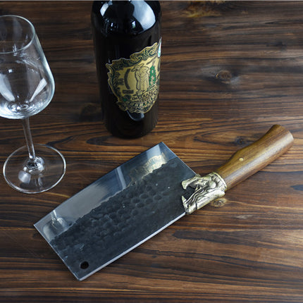 Nonstick Meat Chopping Knife With Rosewood Handle And Copper Fittings