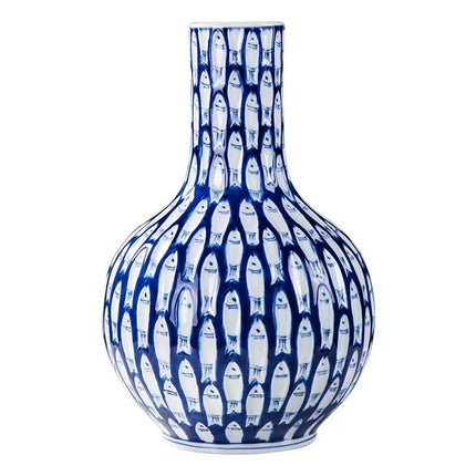 Jingdezhen Ceramic Vase Qin Hua Fish Vase In Zen Style