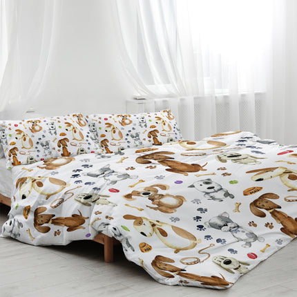Peekaboo Studio Kids' Pastel Animal Duvet Cover Set, 3 Pieces, Cute De