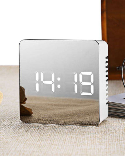 Sleek LED Mirror Alarm Clock with Temperature & Night Mode for Stylish Mornings