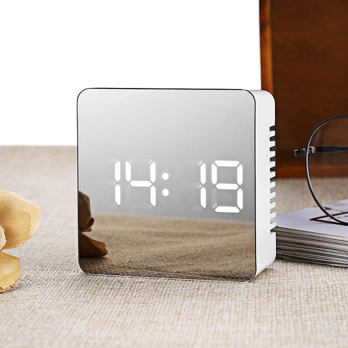 LED Mirror Alarm Clock with Temperature Display and Night Mode - Modern Timepiece for Stylish Mornings