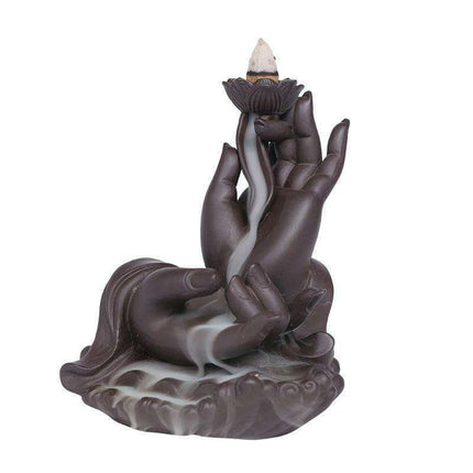 Sandalwood Serenity: Elegant Purple Backflow Incense Burner Set for Tranquil Spaces