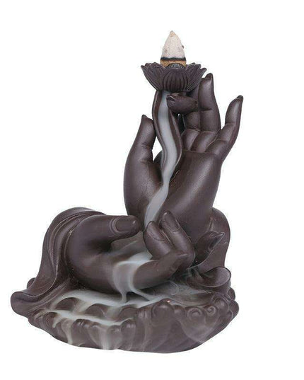 Sandalwood Serenity: Elegant Purple Backflow Incense Burner Set for Tranquil Spaces