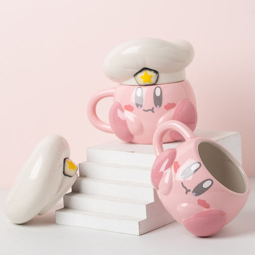 Cute Pink Cartoon Chef Star Enamel Mug