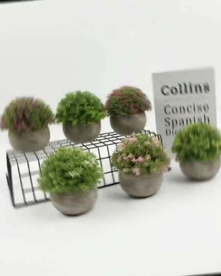 Serene Green Faux Bonsai Plant for Elegant Desk Decoration