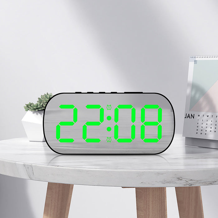 Sleek LED Digital Desktop Clock in Black, White, and Green