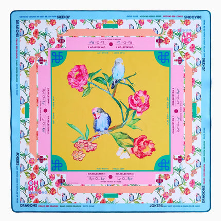 OMM Spring Fling Mahjong Mat - Durable, Non-Slip Surface, Portable Des