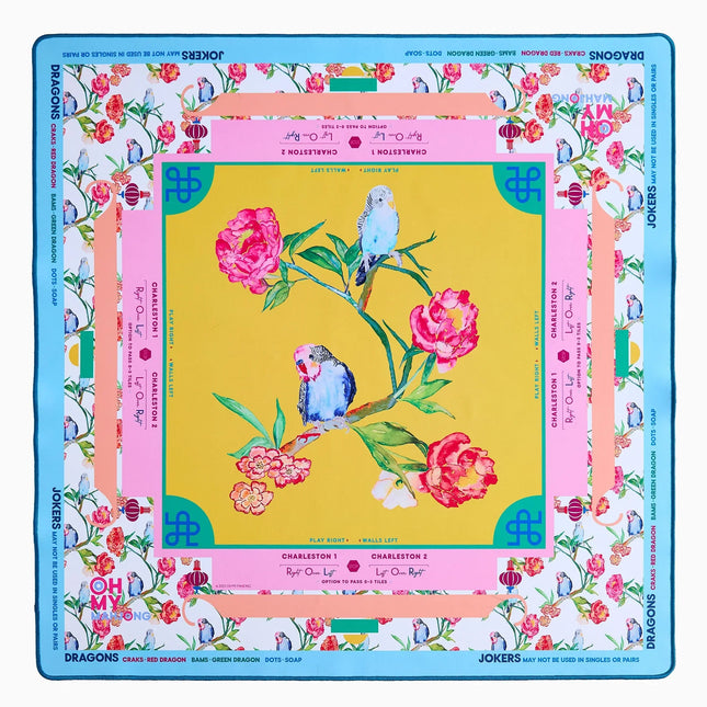 OMM Spring Fling Mahjong Mat - Durable, Non-Slip Surface, Portable Des