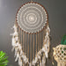 Large Bohemian Handwoven Dream Catcher Wall Decor with Feather Embellishments