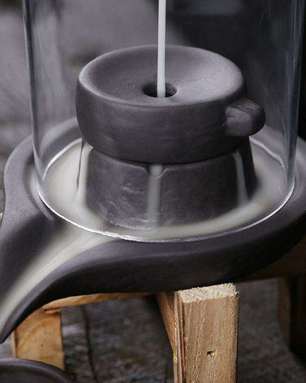 Tranquil Purple Sand Pottery Backflow Incense Burner - Artistic Home Decor Piece