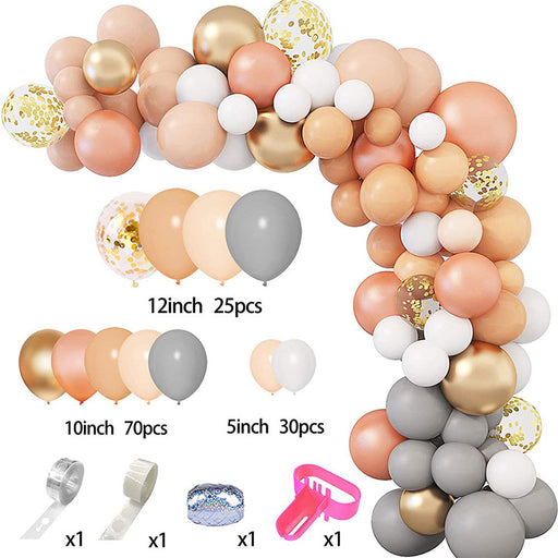 Charming Retro Peach Balloon Chain Set for Wedding Decoration