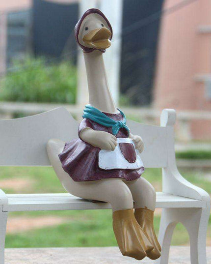 Whimsical Hand-Painted Nordic Duck Pair for Enchanting Home and Garden Decor