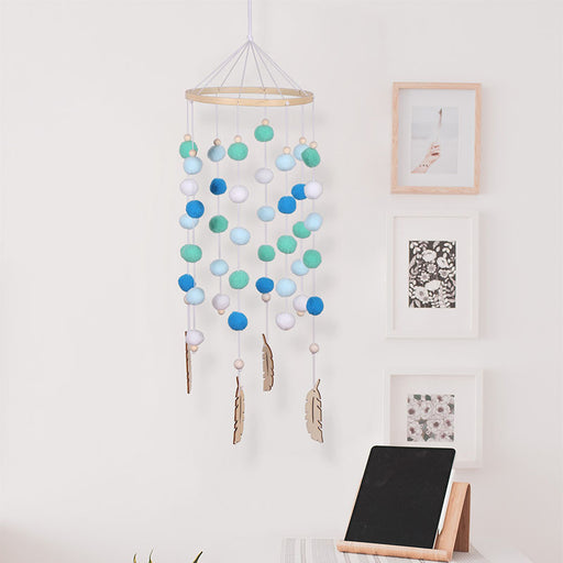 Rainbow Hair Ball Wind Chimes - Whimsical Nordic Room Decoration Piece