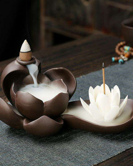 Serene Oasis Purple Sand Backflow Incense Fountain Set