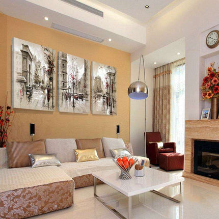 Urban Elegance Contemporary Cityscape Canvas Art | Oil Painting for Modern Interiors