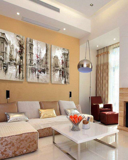 Urban Elegance Contemporary Cityscape Canvas Art | Oil Painting for Modern Interiors