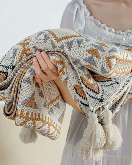 Cozy Nordic Luxe Acrylic Knit Blanket | Elegant Winter Home Decor & Sofa Throw