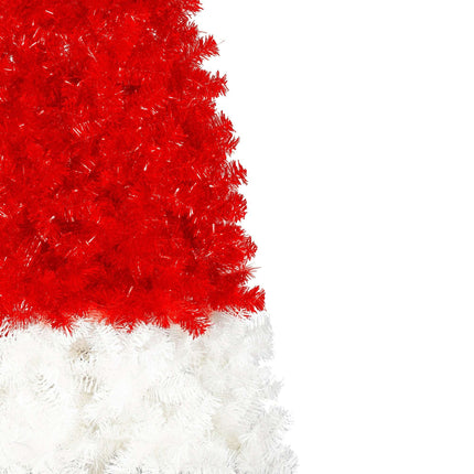 6FT Artificial Christmas Tree With LED Light, Santa's Hat Shape Artificial Whimsical Xmas Tree With 1050 Tip, Curved Xmax Tree - Très Elite