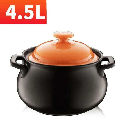 6L Traditional Chinese Clay Casserole Pot for Gas Stove Cooking - Authentic Stew Experience - Très Elite