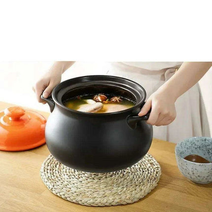 6L Traditional Chinese Clay Casserole Pot for Gas Stove Cooking - Authentic Stew Experience - Très Elite