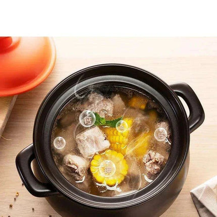 6L Traditional Chinese Clay Casserole Pot for Gas Stove Cooking - Authentic Stew Experience - Très Elite