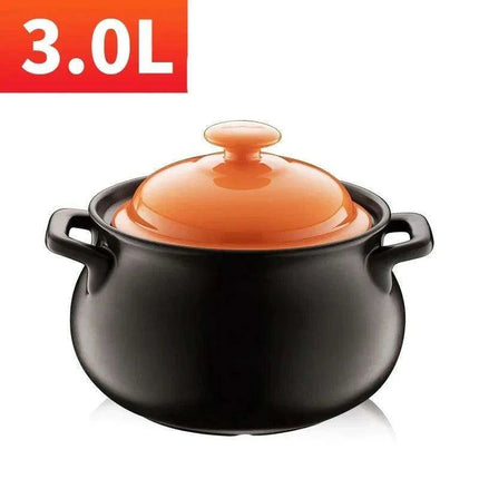 6L Traditional Chinese Clay Casserole Pot for Gas Stove Cooking - Authentic Stew Experience - Très Elite