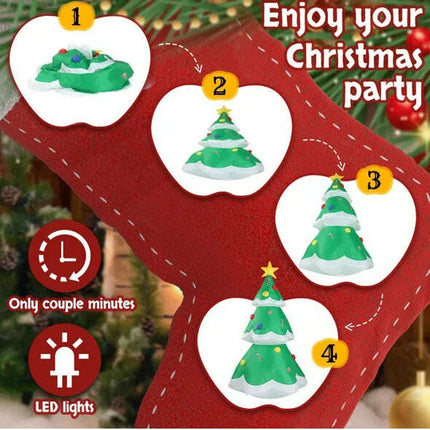6.9 FT Lighted Christmas Inflatable Decoration, Inflatable Christmas Tree - Très Elite