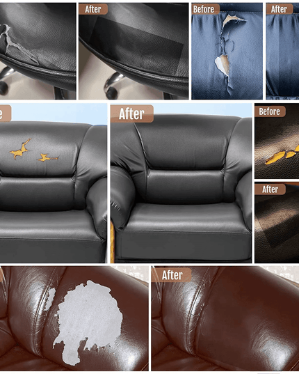 Jumbo XL Luxe Litchi Leather Repair Stickers - Stylish Solutions for Elegant Furniture Fixes