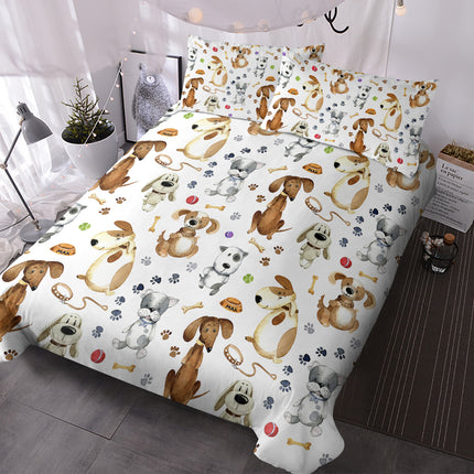 Peekaboo Studio Kids' Pastel Animal Duvet Cover Set, 3 Pieces, Cute De