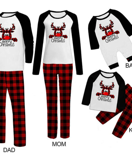 Family Christmas Pajamas Matching Sets Christmas Sleepwear Parent-Child Pjs Outfit For Christmas Holiday Xmas Party