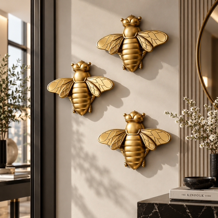 Golden Bee Insect Wall Art Set — High-End Decorative Wall Hanging Sculptures & Statues golden-bee-insect-wall-art-set-high-end-decorative-wall-hanging Home & Garden > Decor > Artwork > Wall Décor > Wall Hangings