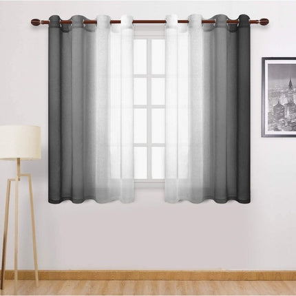 Gradient Sheer & Blackout Curtain Set of 2 Panels