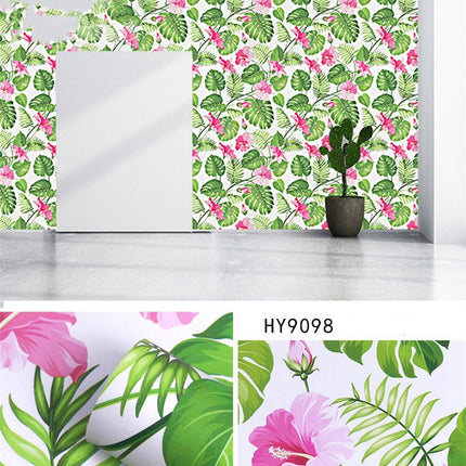 Large Flower Wallpaper Mixed With Family Style