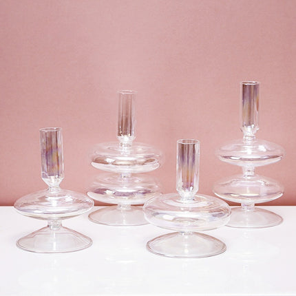 Colorful Glass Candle Holder For Living Room Table Decoration Gift