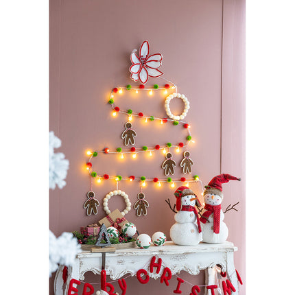 Room & Decor 6.7" Cream Ball Wreath Ornaments, Set of 6 Wool Decor