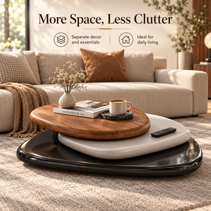 Rotating Coffee Table - Italian Minimalist Floating Design