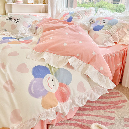 Peekaboo Studio Korean Style Quilt Cover for Single Bed, Soft & Cozy