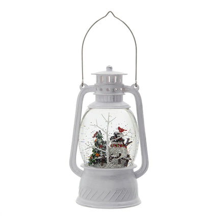 Room and Decor LED Snowman & Tree Water Lantern with Timer, White