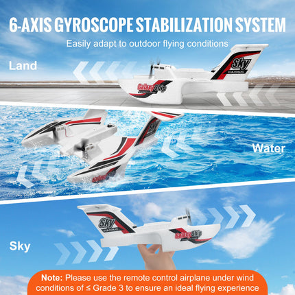 VEVOR Amphibious EPP Foam RC Airplane Toy with 2.4 GHz Remote Control