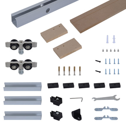 Peekaboo Studio 6.5FT Sliding Barn Door Track Kit - Durable Aluminium