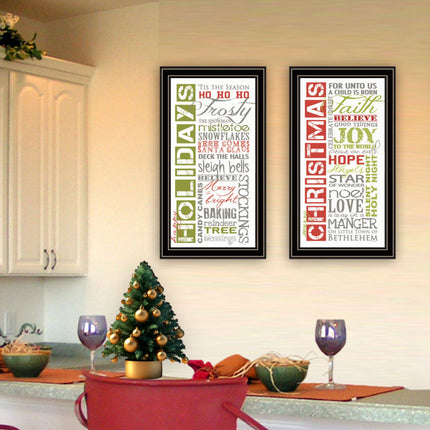 Marla Rae 2-Piece Happy Holidays Framed Wall Art Set - Multicolor Deco