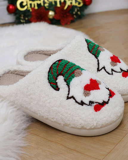 Cute Cartoon Santa Claus Home Slippers Couple Indoor Floor Bedroom Slipper Christmas Warm Shoes Women Men