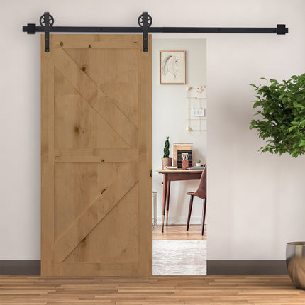 Carbon Steel Sliding Barn Door Hardware Kit 6.6 FT | Très Élite