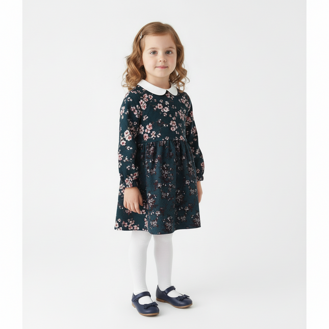 Little Floral Cotton Girls' Ribbon Bowknot Dress Children's Clothing