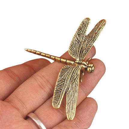Peekaboo Studio Brass Dragonfly Ornament Tea Pet - Handcrafted Charm