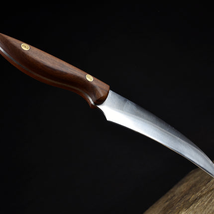 Fruit Paring Knife With Rosewood Handle And Brass Fittings 7Cr17MOV